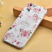 Silikonové pouzdro iPhone 6G motiv květina