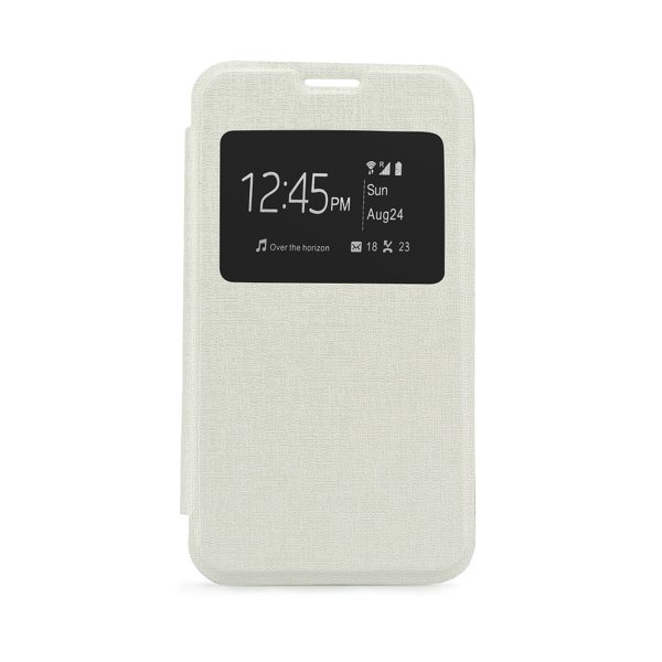 Pouzdro s oknem Samsung Galaxy J3 2016 bílá