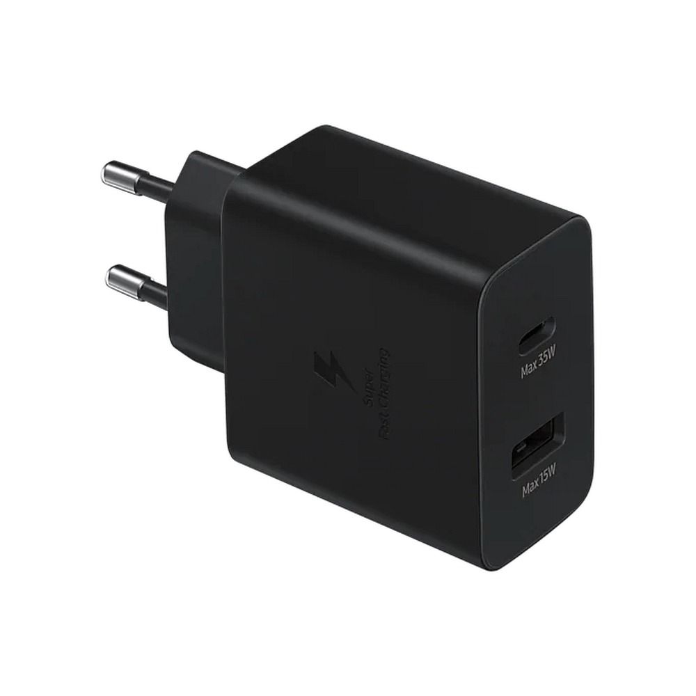 Originální rychlonabíječka Samsung EP-TA220NBEGEU (pouze hlava) 1x USB C, 1x USB A 3A 35W černý blistr