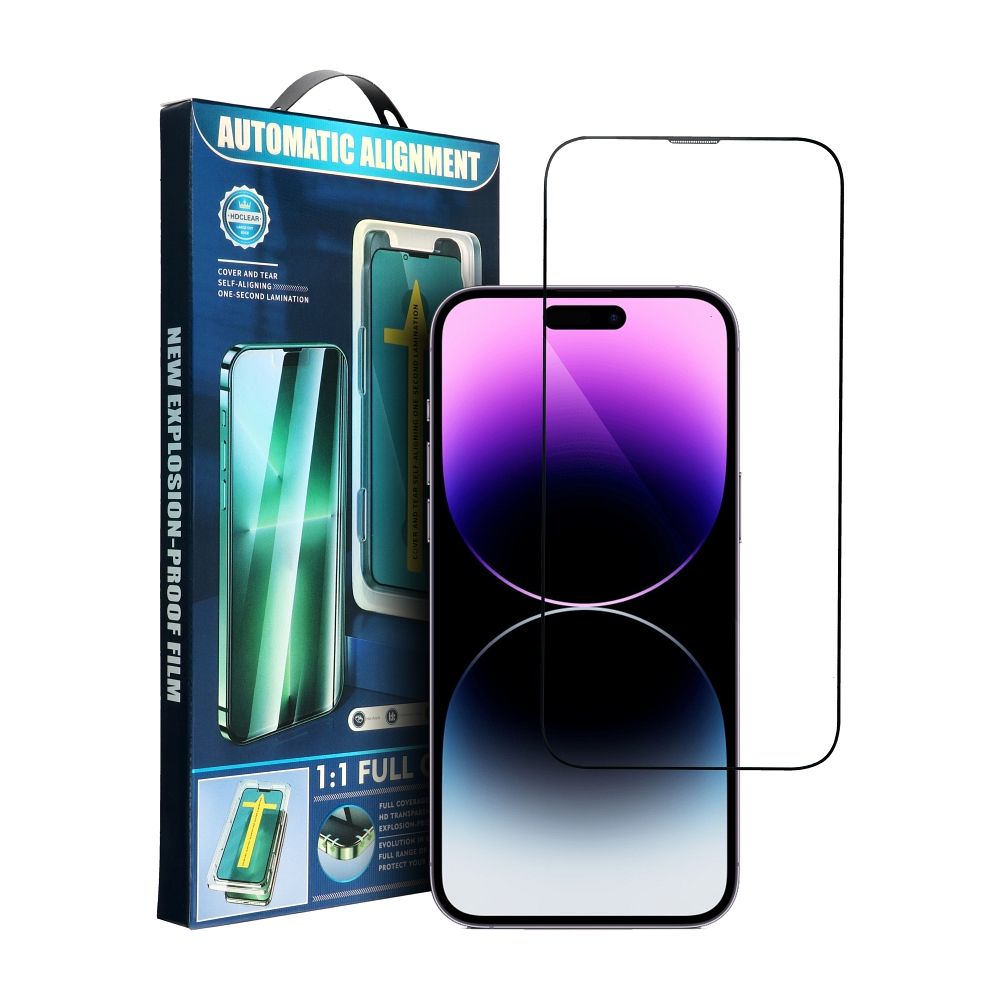 Tvrzené sklo 5D Full Glue pro iPhone Xr / 11 černé + aplikátor