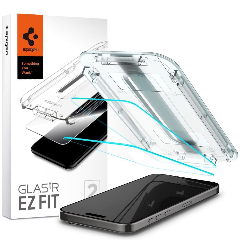 SPIGEN Glas.TR ”EZ FIT” 2-balení pro IPHONE 15 PRO transparentní