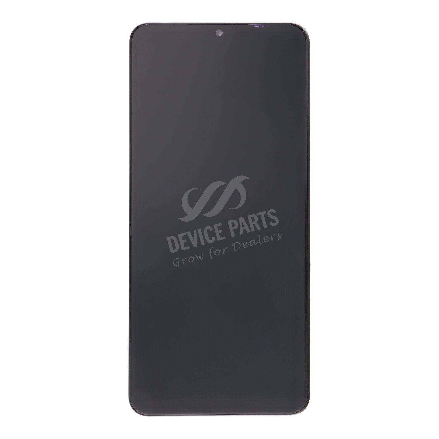 Náhradní obrazovka s rámečkem pro Samsung Galaxy A12/A12 Nacho/A12s A127 International Version Black OEM