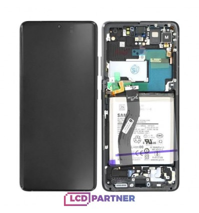 Samsung Galaxy S21 Ultra 5G (SM-G998B) LCD + dotyková deska + přední kryt black - originál