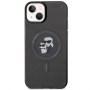 Originální čelní kryt KARL LAGERFELD KLHMP15SHGKCNOK pro iPhone 15 (Glitter + MAG / černá)