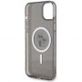 Originální čelní kryt KARL LAGERFELD KLHMP15SHGKCNOK pro iPhone 15 (Glitter + MAG / černá)
