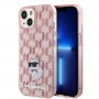 Originální čelní kryt KARL LAGERFELD KLHCP15SHNCMKLP pro iPhone 15 (monogram / růžový)