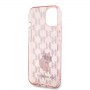 Originální čelní kryt KARL LAGERFELD KLHCP15SHNCMKLP pro iPhone 15 (monogram / růžový)