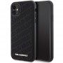 Originální čelní kryt KARL LAGERFELD KLHCN61PQKPMK pro iPhone 11 (prošívaný K vzor / černý)
