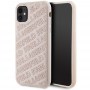 Originální čelní kryt KARL LAGERFELD KLHCN61PQKPMP pro iPhone 11 (prošívaný vzor K / růžový)
